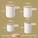 Sweejar Ceramic Kitchen Canister Sets, Porcelain Container for Countertop, Heavy Food Storage Jars with Airthight Seal Bamboo Lid, Servering for Sugar, Coffee Beans, Tea Leaves, Pack of 4（White） by CozyNest Decor