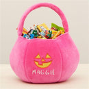Personalization Universe Jack-o'-Lantern Embroidered Plush Halloween Treat Bag, Candy Bag, Perfect for Trick or Treating by TinyTreasures Baby Boutique