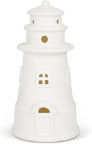 White Ceramic Lighthouse Statue Lamp - Light House Book Shelf Decor Aesthetic,Beach Themed Room Decor,Nautical Coastal Ocean Decor for Home Bedroom Bathroom Living Room by CozyNest Decor
