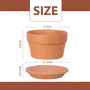 INGOFIN 5 Inch Terracotta Shallow Pots Set with Saucer - Ceramic Clay Pots with Drainage Hole, Terra Cotta for Plants for Indoor Outdoor Plants, Set of 6 by CozyNest Decor