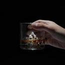 K2 Nepalese Heavy Crystal Whiskey Glasses Gift Set of 2, Thick Freezable Bourbon Glass 1lb Each, Premium Whiskey Gifts for Men, Frozen Crystal Chills Cocktails, 10 oz by CozyNest Decor