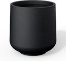 Kante 11.6" Dia Round Concrete Planter, Outdoor Indoor Large Plant Pots Containers with Drainage Hole and Rubber Plug for Home Garden Patio, Black by GreenHaven Gardens
