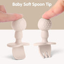 6 Pack Baby Spoons and Forks Set, Silicone Baby Spoons Self Feeding 6 Months for Toddler Utensils,BPA Free, Baby Led Weaning Supplies Feeding Essentials,Dishwasher and Boil Safe by TinyTreasures Baby Boutique