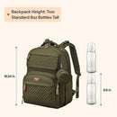 BabbleRoo Diaper Bag Backpack, Travel Backpack with Changing Pad, Pacifier Case & Stroller Straps, Multifunction, Waterproof, Unisex – Army Green by TinyTreasures Baby Boutique
