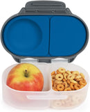 b.box Snack Box for Kids & Toddlers: 2 Compartment Snack Containers, Mini Bento Box, Lunch Box. Leak Proof, BPA free, Dishwasher safe. School Supplies. Ages 4 months+ (Blue Slate, 12oz capacity) by TinyTreasures Baby Boutique