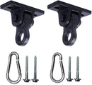 Heavy Duty Black Swing Hangers Screws Bolts Included Over 5000 lb Capacity Playground Porch Yoga Seat Trapeze Wooden Sets Indoor Outdoor 2 Pack by TinyTreasures Baby Boutique