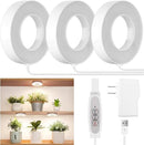 LORDEM Ceiling Grow Light for Indoor Plants, 144 LEDs Full Spectrum LED Plant Light, 5V Plant Lamp with 4/8/12H Auto Switch, 4 Dimmable Brightness Levels, Ideal for Small Plants, Tri Head, Corded by GreenHaven Gardens