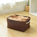 TheWarmHome Fabric Storage Basket for Home, Shelf, Closet - Canvas Bin for Dog Toys and Baby Items (Brown, 1 Pack, 13.8L9.8W6.7H) by TinyTreasures Baby Boutique