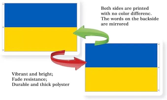 Ukraine Extra Large Flag 8x12FT Giant Ukrainian National Polyester Flag With 3 Grommets For Patriotic Ukrainian Themed Festival Events Party Decoration (Ukraine, 8x12FT), photo 3 of 7