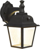 Maxxima LED Porch Lantern Outdoor Wall Light Fixture - Black, Clear Water Glass, Photocell Sensor, 875 Lumens, 3000K Warm White, Dusk to Dawn Light Sensor, Exterior Decorative Light by GreenHaven Gardens