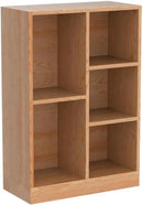 IOTXY Open Shelf Low Bookcase - Wooden 3-Tier Floor Standing Display Cabinet Organizer with Base, 5 Cubes Short Horizontal Bookshelf in Pear Yellow by CozyNest Decor