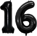 GOER Number 16 Balloons for 16th Birthday Sweet 16 Party Decorations,42 Inch Jumbo Foil Helium 61 Balloons for 61st Birthday Party Decoration (Black) by TinyTreasures Baby Boutique