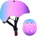 Adjustable Color Gradient Skateboard Helmet for 3-5-8-14+Ages【Toddler Kids Youth Adult】 Girls Boys Woman.Bike Helmet for Multi-Sports Cycling Bicycle Scooter Inline Roller Skate Rollerblading by TinyTreasures Baby Boutique