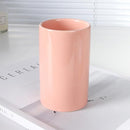 Pink Ceramic Toothbrush Holder, Tumbler Cups Reusable Toothbrush Mouthwash Cup,Makeup Brush Holder, Bathroom Counter Organizer(300ml) by CozyNest Decor