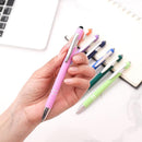 Ballpoint Pen with Stylus Tip, Soft Touch Click Metal Pen, 1.0mm Medium Point, Black Ink, 12 Count(Light Purple) by TinyTreasures Baby Boutique