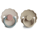 FRIGG Daisy SilkySoft Silicone Baby Pacifier | Made in Denmark | BPA-Free (Cotton Candy/Sandstone, 6-18 Months) by TinyTreasures Baby Boutique