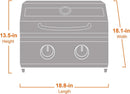 Portable Propane Gas Grill 2-Burner Tabletop Clearview® Monument Grills for Outdoor Camping Cooking, Two 15,000 BTU Burners, Stainless Steel, and Built-in Thermometer by GreenHaven Gardens