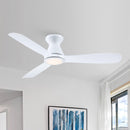 52" Ahmedabad Industrial DC Motor Flush Mount Reversible Ceiling Fan with LED Lighting and Remote Control