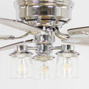 52" Bangatore Traditional Chrome Flush Mount Reversible Ceiling Fan with Lighting and Remote Control