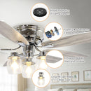 52" Bangatore Traditional Chrome Flush Mount Reversible Ceiling Fan with Lighting and Remote Control
