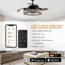 52" Broxburne Smart Fan with Light Kit by Parrot Uncle