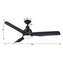 52" Cason Induatrial Downrod Mount Reversible Ceiling Fan with LED Lighting and Remote Control