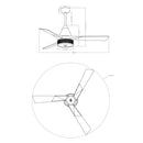 52" Farmhouse Satin Nickel Downrod Mount Reversible Crystal Ceiling Fan with Lighting and Remote Control