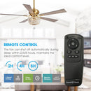 52" Ganga Modern Downrod Mount Reversible Crystal Ceiling Fan with Lighting and Remote Control