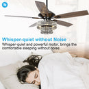 52" Howell Modern Downrod Mount Reversible Crystal Ceiling Fan with Lighting and Remote Control