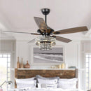 52" Howell Modern Downrod Mount Reversible Crystal Ceiling Fan with Lighting and Remote Control