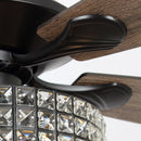 52" Howell Modern Downrod Mount Reversible Crystal Ceiling Fan with Lighting and Remote Control