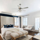 52" Howell Modern Downrod Mount Reversible Crystal Ceiling Fan with Lighting and Remote Control