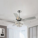 52" Howell Modern Downrod Mount Reversible Crystal Ceiling Fan with Lighting and Remote Control