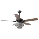 52" Howell Modern Downrod Mount Reversible Crystal Ceiling Fan with Lighting and Remote Control