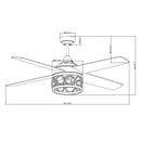 52" Matte Black Led Indoor Cage Ceiling Fan 5 Blade