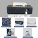 Alora 52" Outdoor Concrete Liquid Propane Rectangular Fire Pit Table (SAK84314)