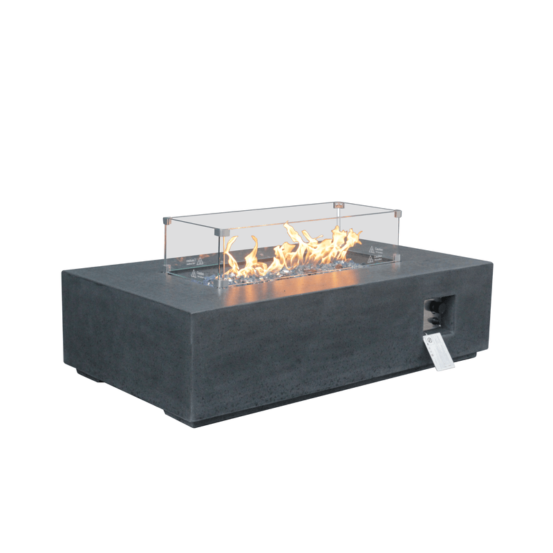 Alora 52" Outdoor Concrete Liquid Propane Rectangular Fire Pit Table (SAK84314)