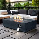 Alora 52-Inch Portable Concrete Rectangular Propane Fire Pit Table With Repair Kit (SAK52304) by SAKSBY WHOLESALE