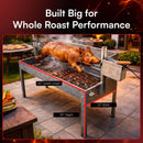 52-Inch Stainless Steel Charcoal Rotisserie Spit Roaster With Wind Shield (SAK37482)