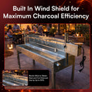 52-Inch Stainless Steel Charcoal Rotisserie Spit Roaster With Wind Shield (SAK37482)