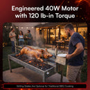 52-Inch Stainless Steel Charcoal Rotisserie Spit Roaster With Wind Shield (SAK37482)