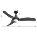 52" Industrial DC Motor Downrod Mount Reversible Ceiling Fan with LED Lighting and Remote Control