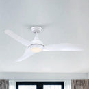 52" Industrial DC Motor Downrod Mount Reversible Ceiling Fan with LED Lighting and Remote Control
