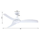 52" Industrial DC Motor Downrod Mount Reversible Ceiling Fan with LED Lighting and Remote Control