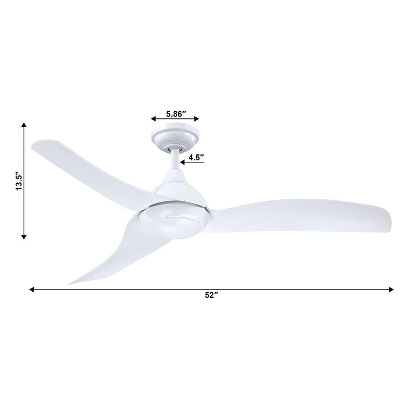 52" Industrial DC Motor Downrod Mount Reversible Ceiling Fan with LED Lighting and Remote Control