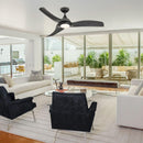 52" Industrial DC Motor Downrod Mount Reversible Ceiling Fan with LED Lighting and Remote Control