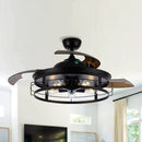 52" Industrial Downrod Mount Ceiling Fan With Lighting And Remote Control