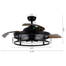 52" Jamshedpur Industrial Downrod Mount Ceiling Fan with Lighting and Remote Control
