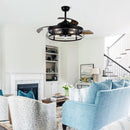 52" Industrial Downrod Mount Ceiling Fan With Lighting And Remote Control