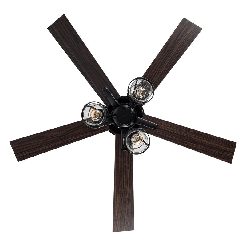 52" Kashmir Traditional Downrod Mount Reversible Ceiling Fan with Lighting and Remote Control